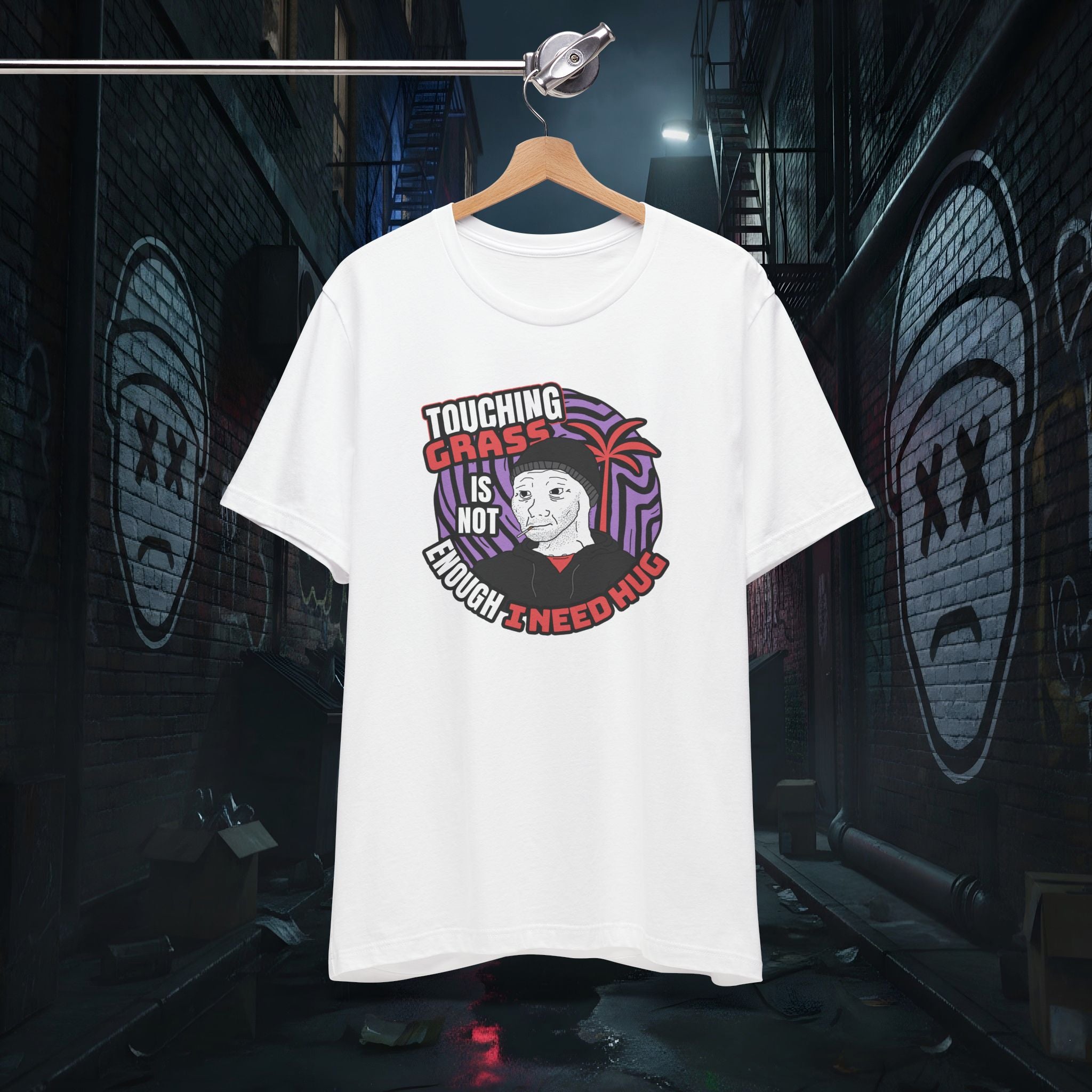 Touching Grass Is Not Enough I Need A Hug - Premium Graphic Tee