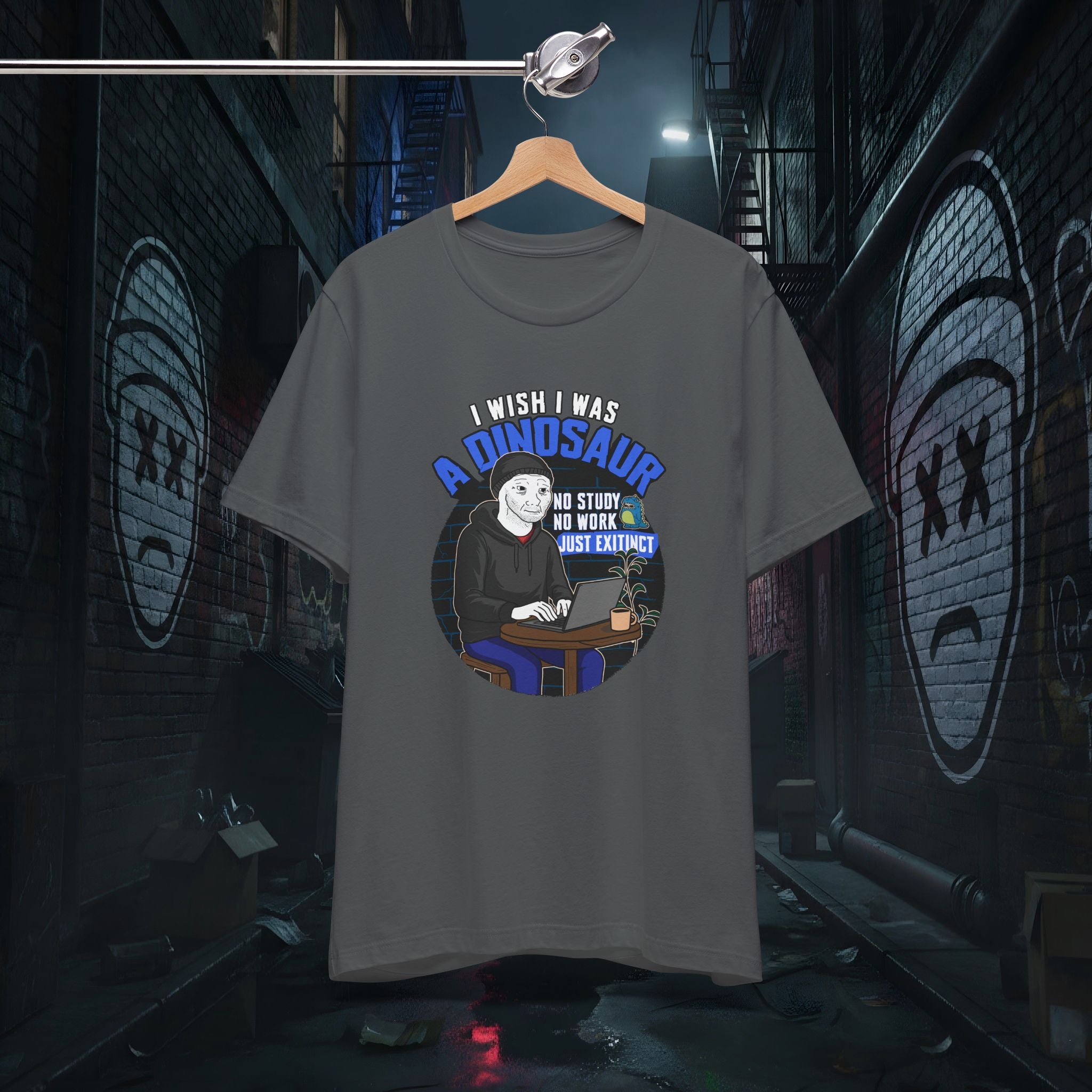 I Wish I Was A Dinosaur - Premium Doomer Graphic Tee