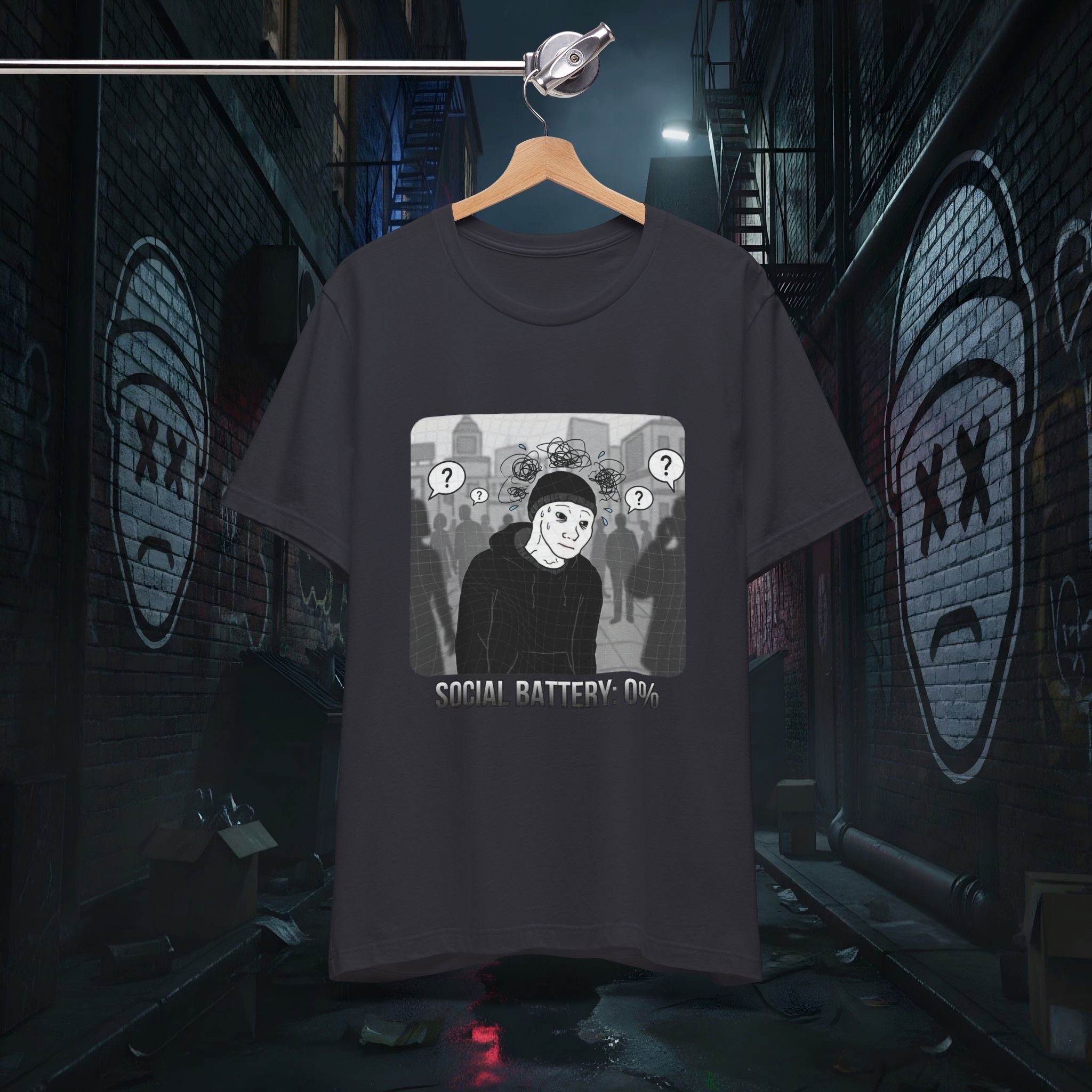 Social Battery 0% - Introvert Premium Graphic Tee