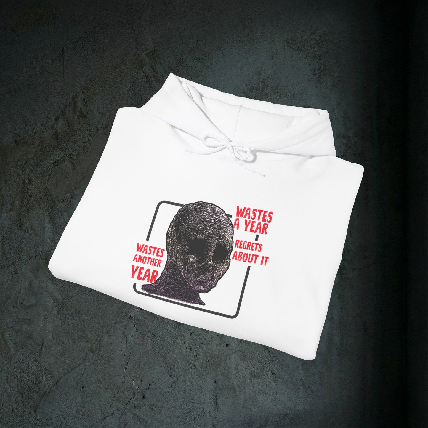 Wasted Another Year - Premium Graphic Hoodie (Doomer Aesthetic)