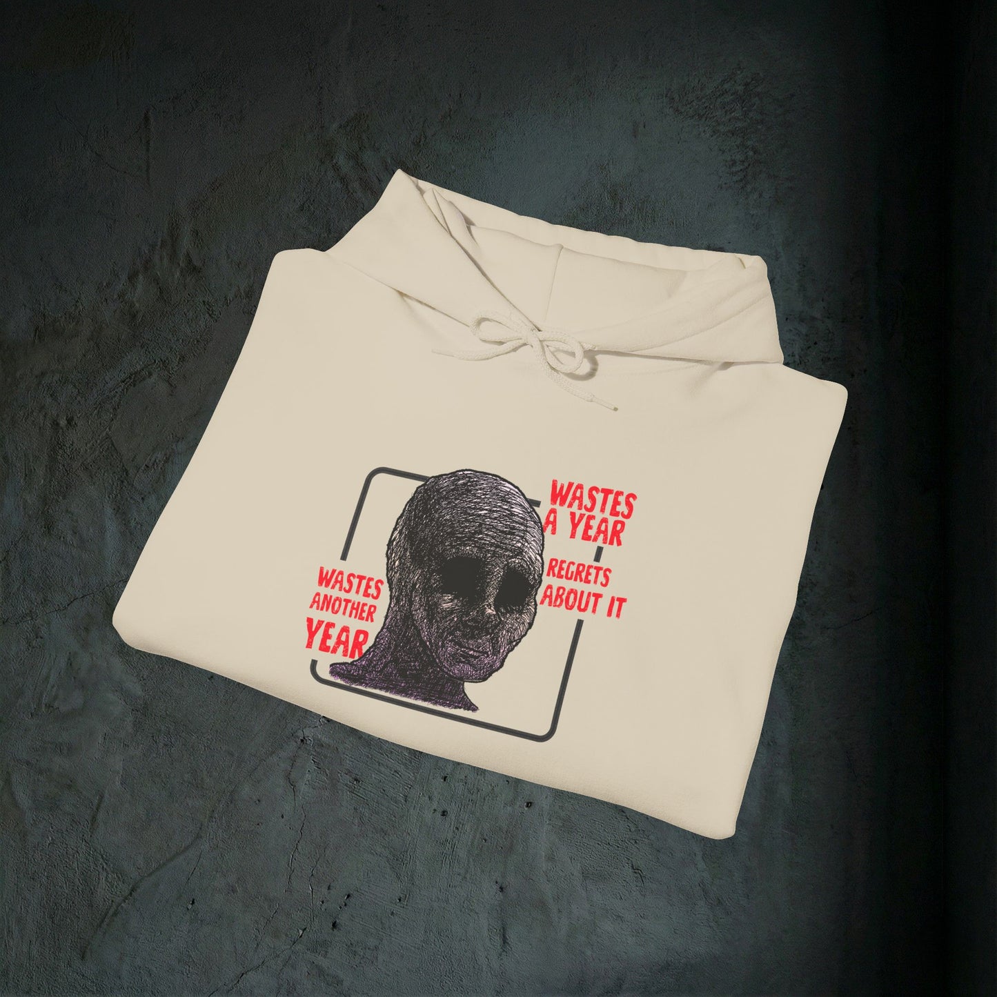 Wasted Another Year - Premium Graphic Hoodie (Doomer Aesthetic)