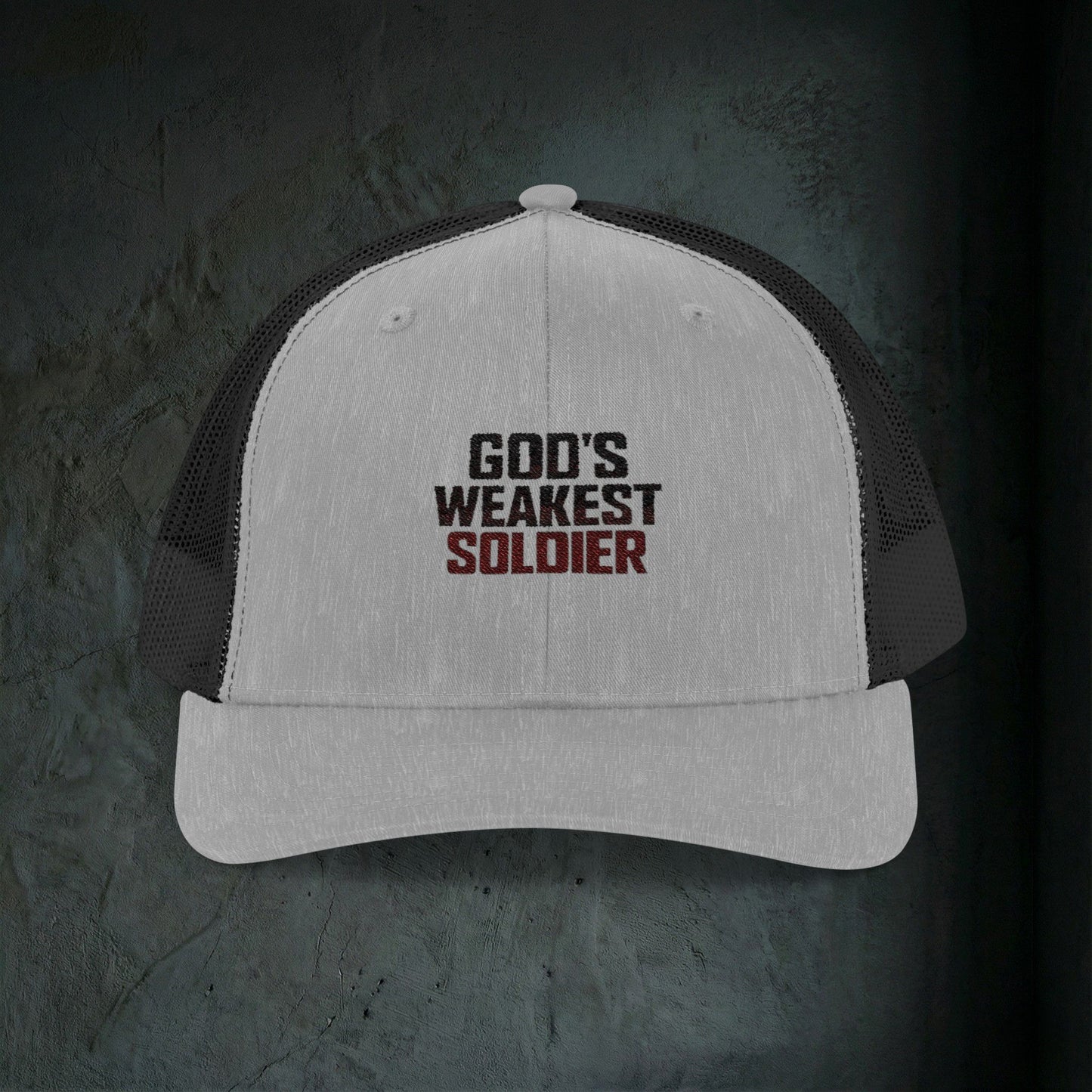 God's Weakest Soldier - Premium Doomer Trucker Hat