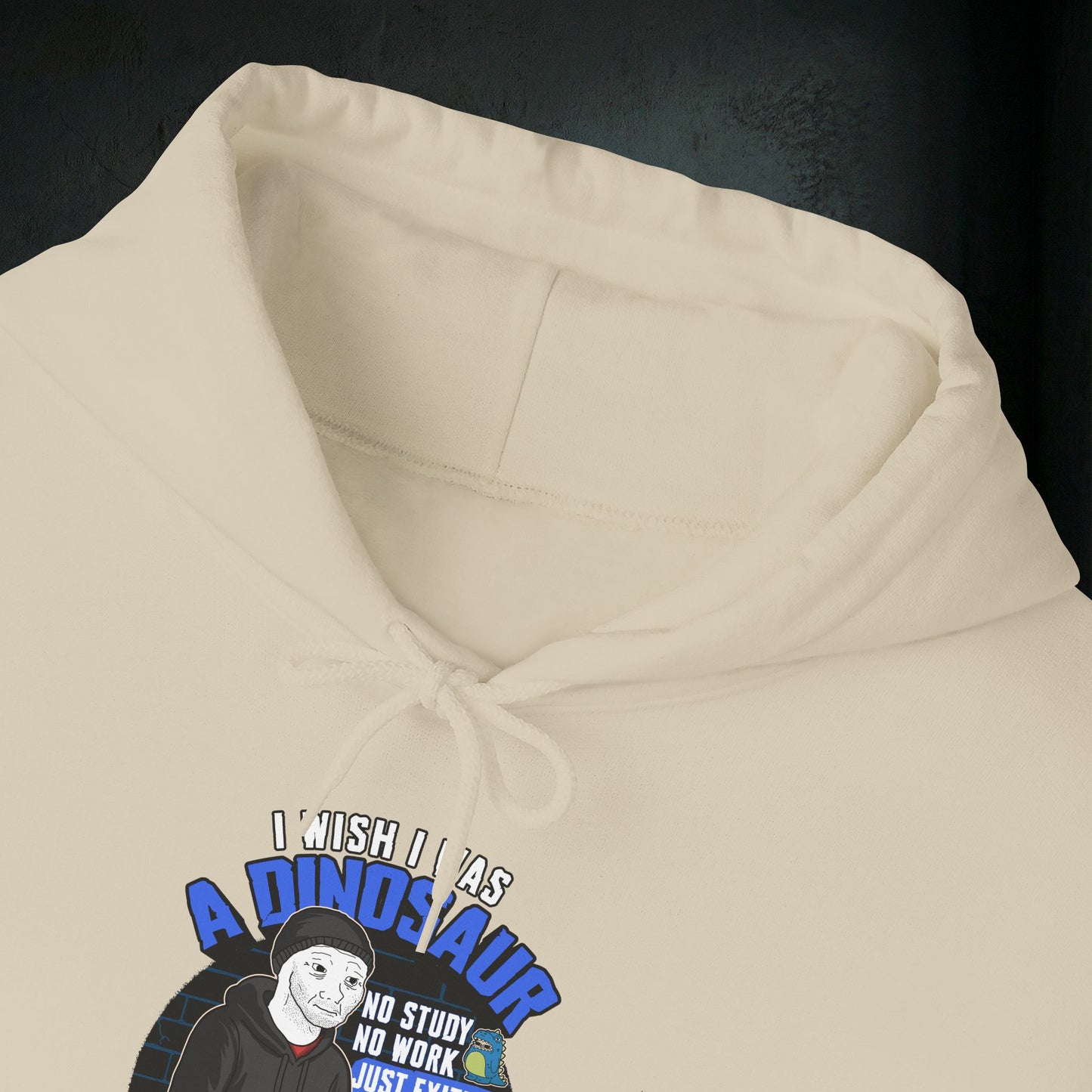 I Wish I Was A Dinosaur - Premium Graphic Hoodie (Doomer Aesthetic)