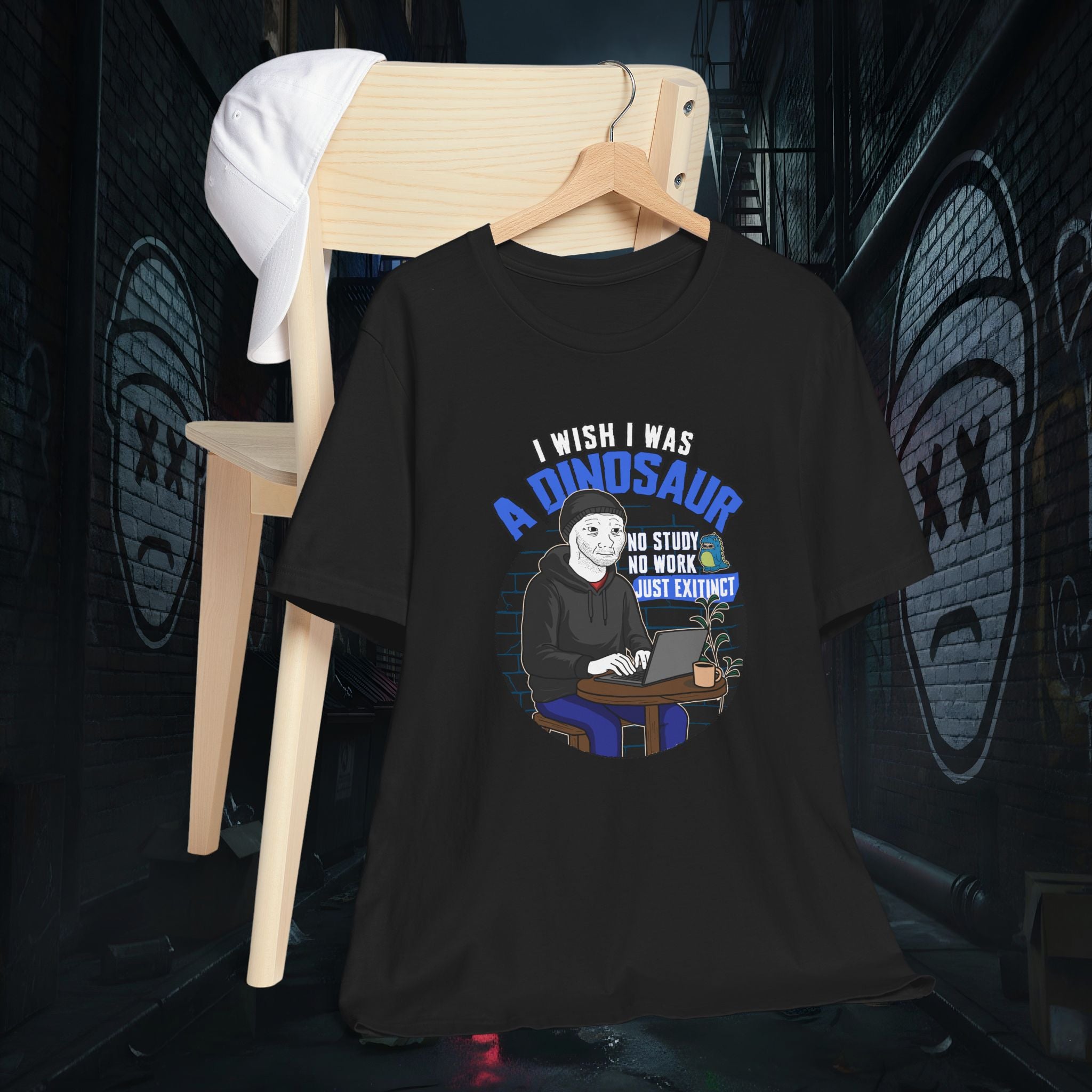 I Wish I Was A Dinosaur - Premium Doomer Graphic Tee