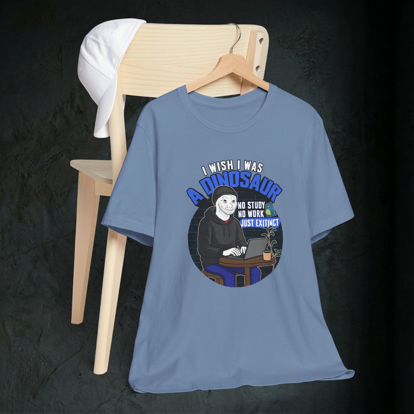 I Wish I Was A Dinosaur - Premium Graphic Tee (Doomer Aesthetic)