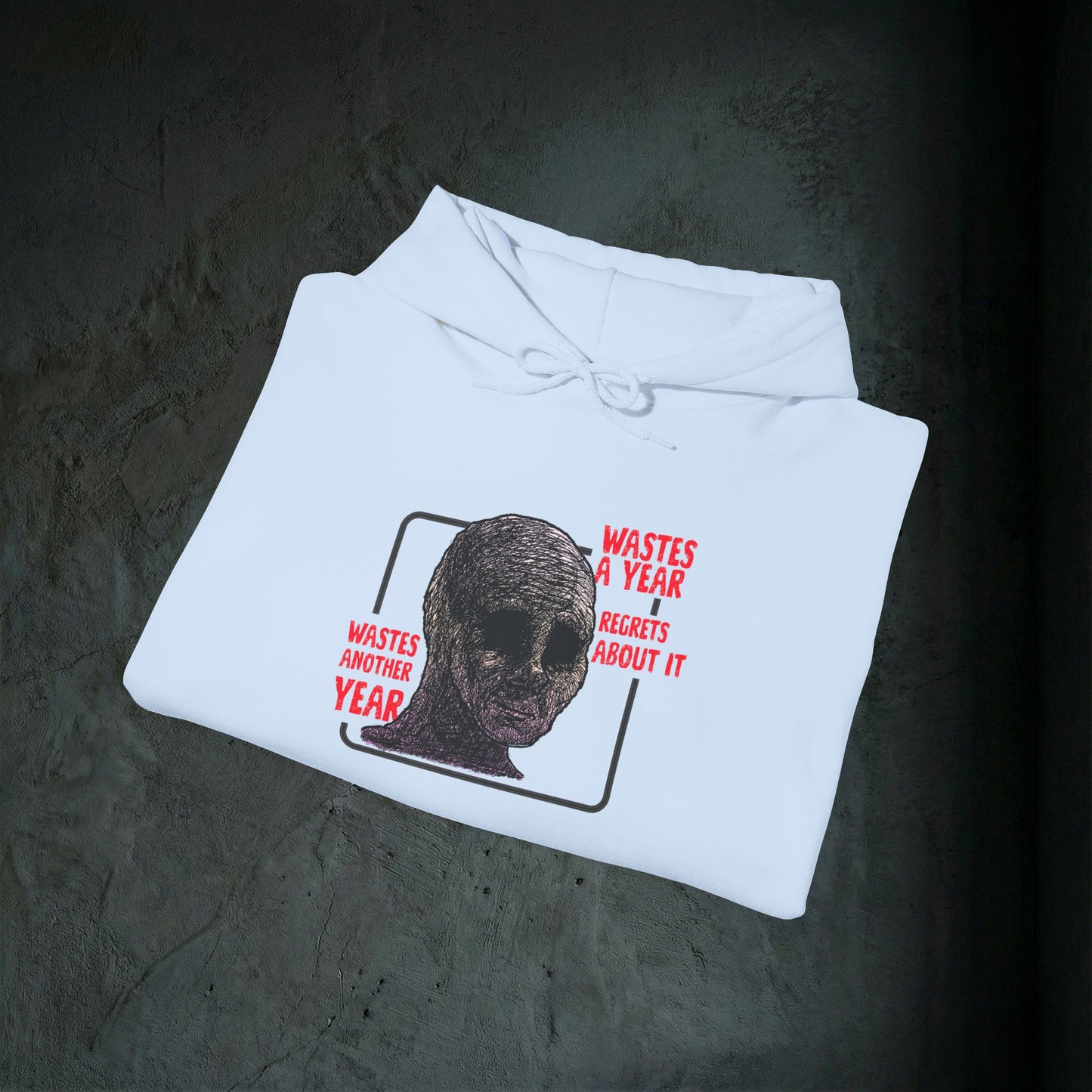 Wasted Another Year - Premium Graphic Hoodie (Doomer Aesthetic)